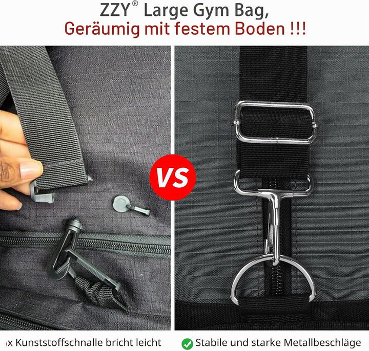 ZZY 55L Sporttasche Herren Gym Sport Tasche - 25 Zoll Reisetasche Duffle Bag mit Hartboden für Woche