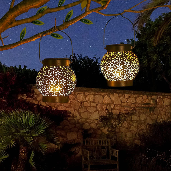 Geschenk für Frauen, 4 Stück Solarlampen für Aussen Garten, Orientalische Solarlaterne für Aussen IP