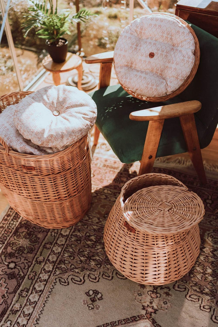 Vollweidener Kaminkorb, Kaminkorb aus Weide, dunkelbrauner Weidenkorb für Kaminholz, Spielzeugkasten