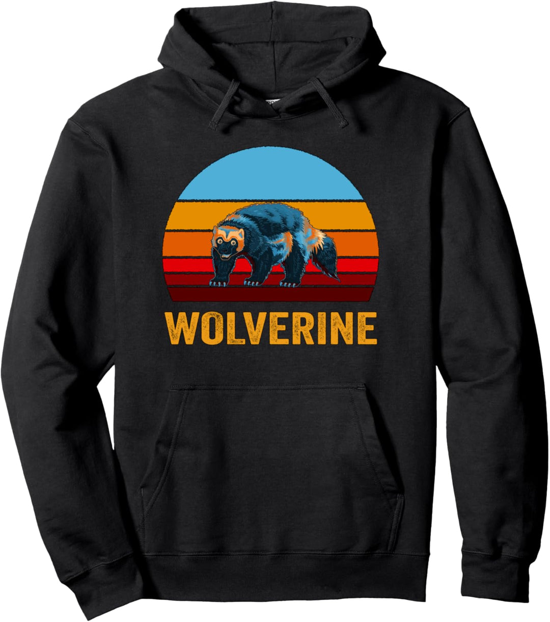 Retro Vintage Stil Sonnenuntergang Wolverine Pullover Hoodie