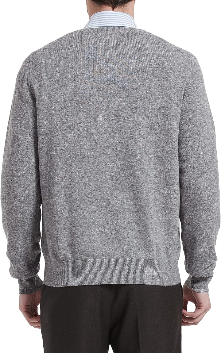 Kallspin Herren Strickpullover aus Wollmischung V-Ausschnitt Langarm Comfort Fit Pullover M Hellgrau