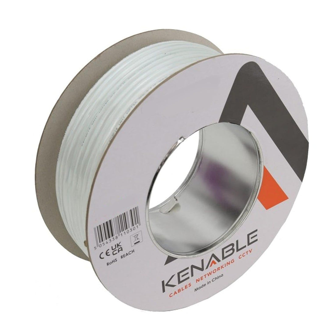 kenable Ethernet-Kabel für den Aussenbereich Cat6A Kupfer SF/FTP 50m Weiss, 50m Weiß