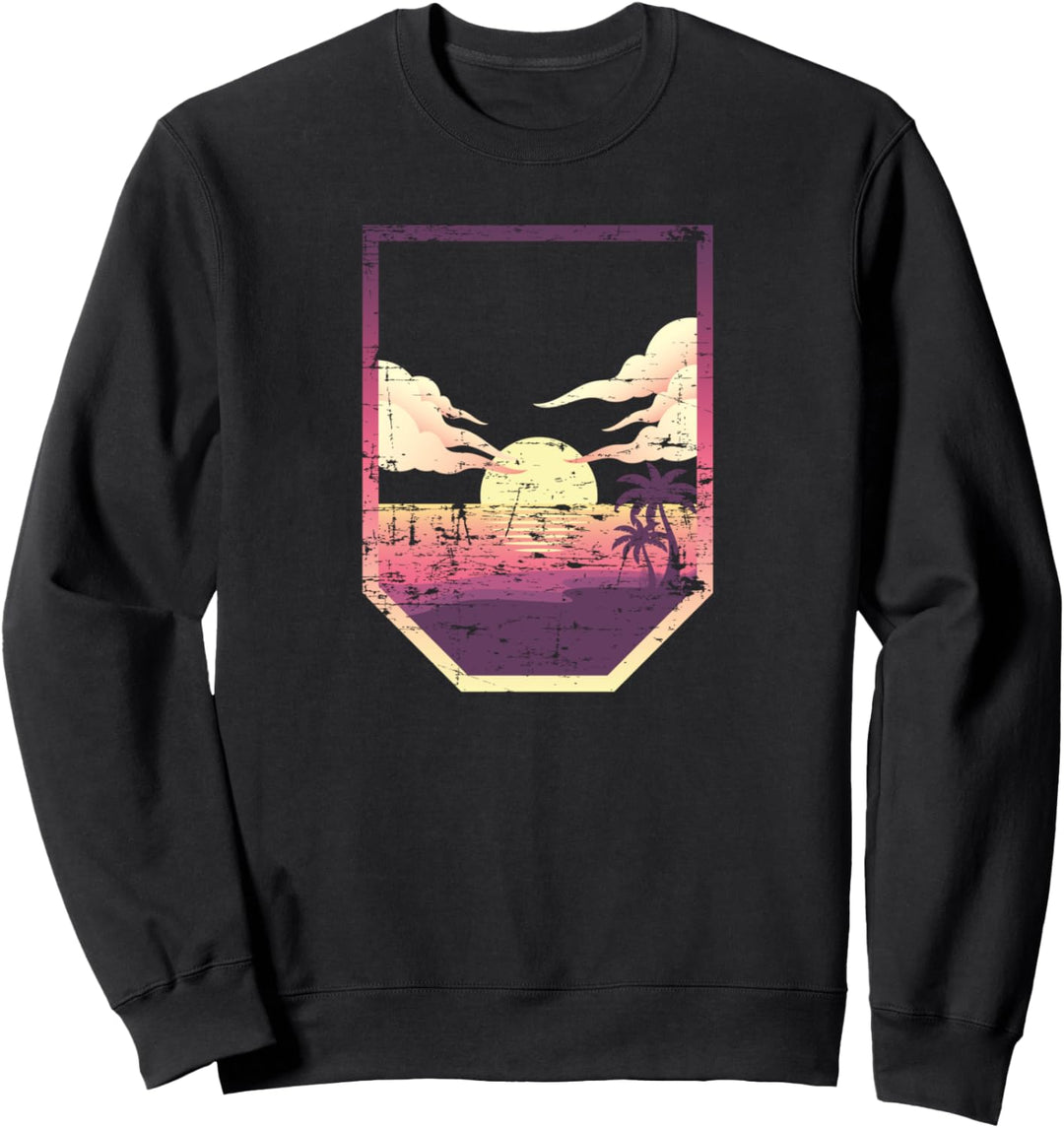 90er Synthwave Aesthetics Sonnenuntergang Retro Vaporwave Sweatshirt