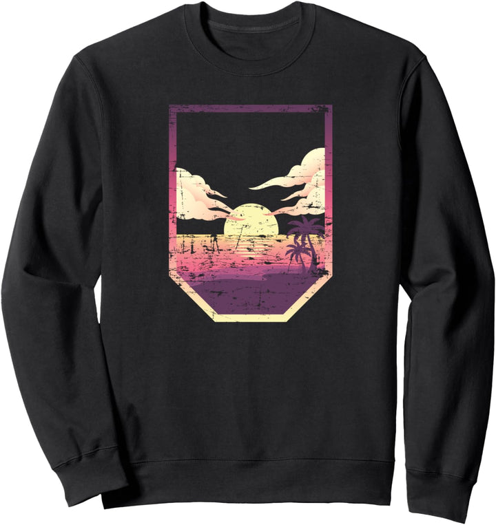 90er Synthwave Aesthetics Sonnenuntergang Retro Vaporwave Sweatshirt