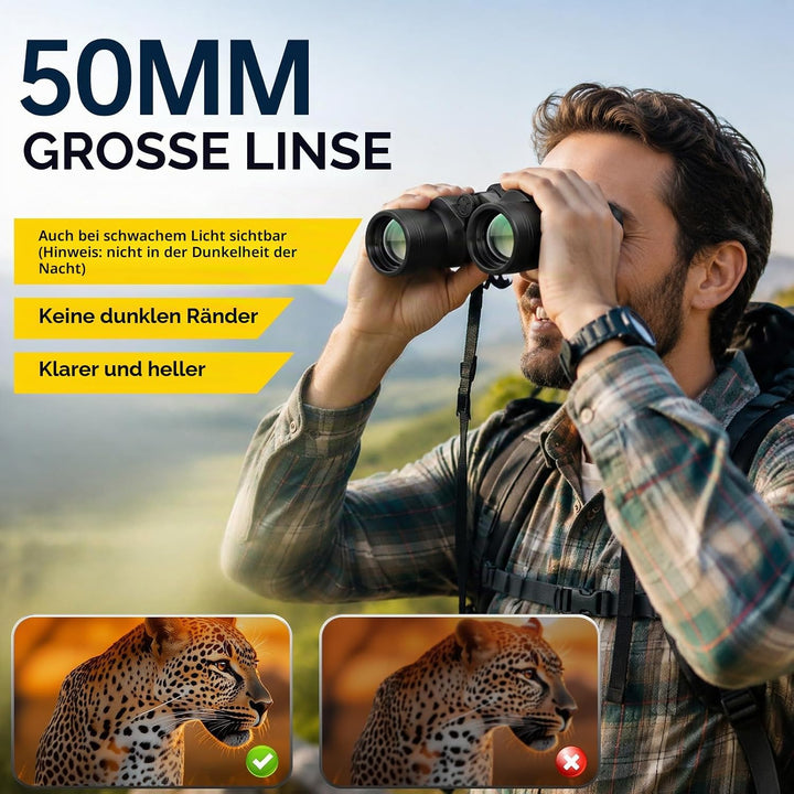 Fernglas für Erwachsene, Kompakt FMC BAK4 mit Handyhalterung