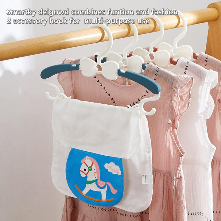 WJWSKI Baby Kleiderbügel Kinder, 20 Stapelbare Hangers mit Hosenständer, Platzsparend Mitwachsende K