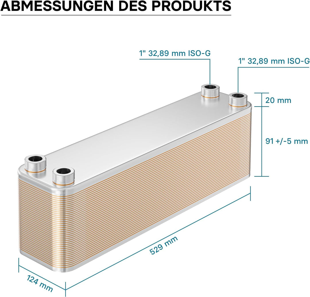 Hrale Edelstahl Wärmetauscher 40 Platten max 440 kW Plattenwärmetauscher Wärmetauscher