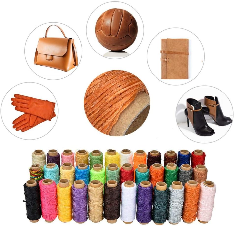 Leder Wachsfaden 36 Farben 50 Meter/Rolle 150D Leder Handwerk DIY Tools Kit für Hand und Maschine Nä