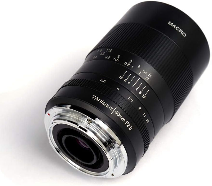 7artisans 60 mm F2.8 Makro APS-C Weitwinkelobjektiv für Sony Emount Kameras wie A7 A7II A7R A7RII A7