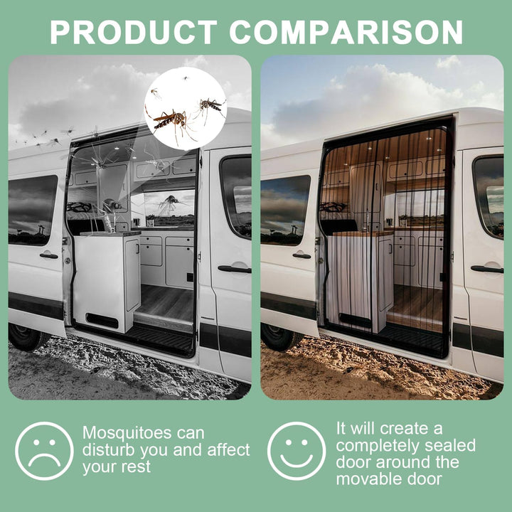 Moskitonetz Magnetisch für VW T5 T6 Schiebetür, Insektennetz & Auto-Fliegengitter mit Sonnenschutz u