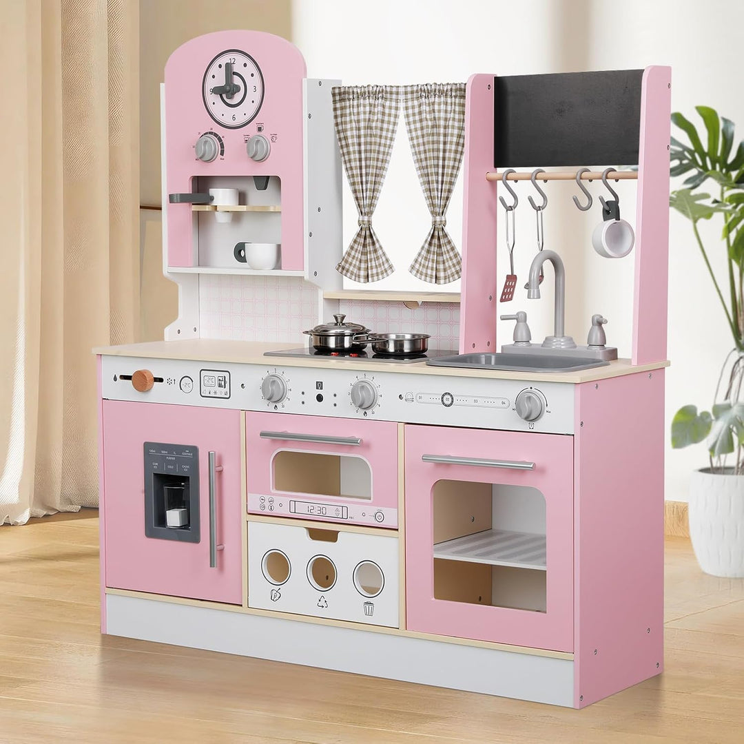 Kinderküchen-Spielset, höhenverstellbar, mit verschiedenen Küchenzubehörteilen, ideales Rollenspiel-