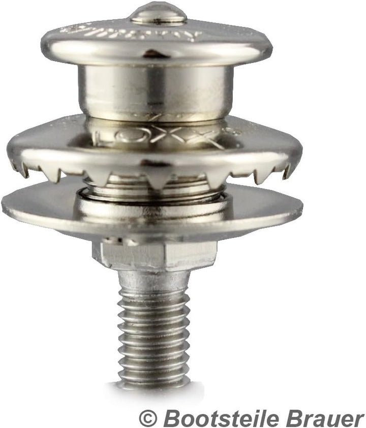 15 Stück LOXX® Oberteil Knopf mit grosser Griffkappe, Standartscheibe für Material bis 2,5 mm - Mess