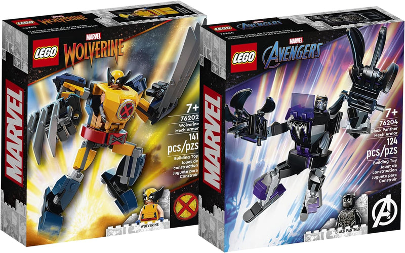 Lego Marvel Avengers Set - Black Panther Mech 76204 + Wolverine Mech 76202