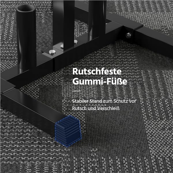 Yaheetech Hantelscheibenständer Hantelbaum Gewichtsständer 6 Stangen mit 30mm Scheibenaufnahmen Stah