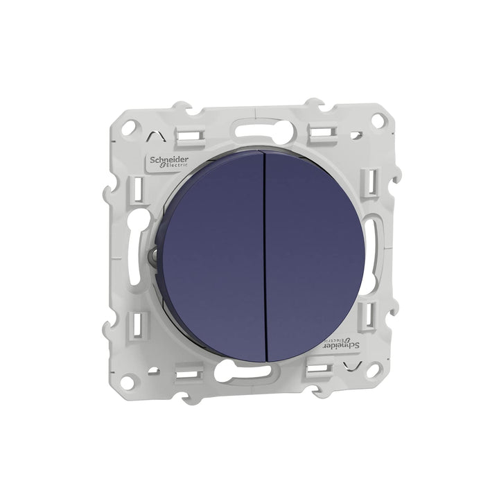 Schneider Electric S550216 Odace Doppeltaster Cobalt, Schraubverschluss, Schnellkupplung