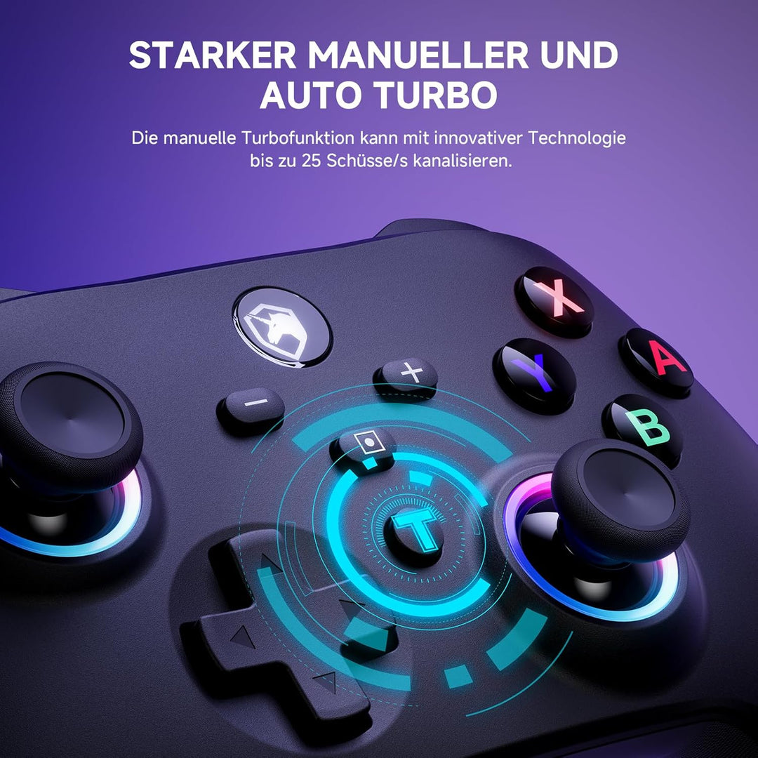 ECHTPower Switch Controller, Switch Pro Controller mit Turbo/Programmbare Taste/Vibration/RGB/6-Achs