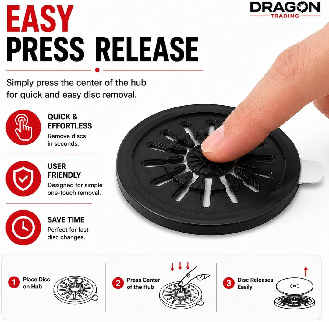 Dragon Trading CD-/DVD-Hubs mit selbstklebender Rückseite, Rosetten, Schwarz, 100 Stück