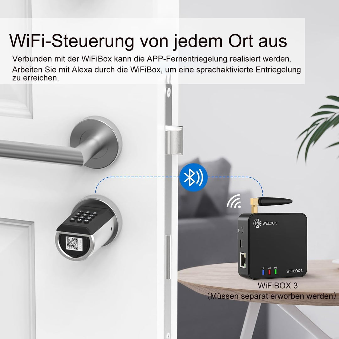 WELOCK PCB51 Elektronisches Türschloss mit Passwort,RFID-Karte,APP,WiFi,Elektronisches Türschloss ha