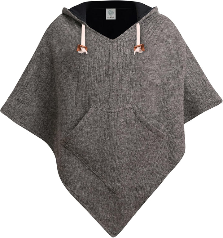 virblatt - Poncho Herren Wolle & Poncho Damen | Wolle &Polarfleece Herren Poncho Winter Fleece warm