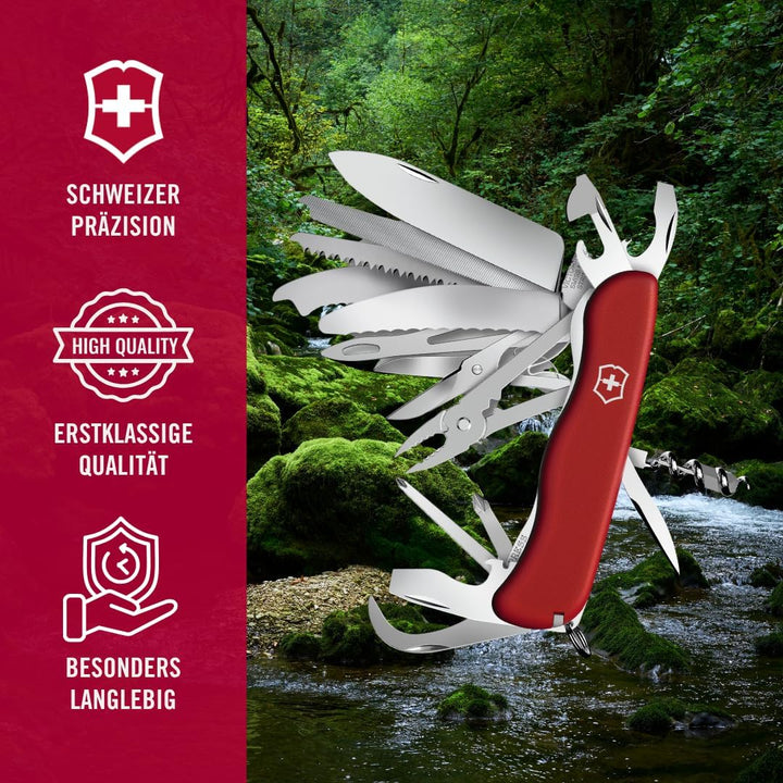 Victorinox, Schweizer Taschenmesser, Work Champ XL, Multitool, 31 Funktionen, Klinge, gross, Korkenz