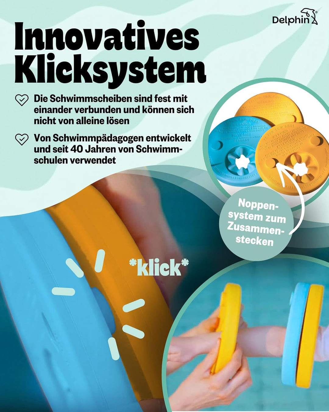 I TÜV geprüfte Schwimmlernhilfe für Kinder 1–8 Jahre I Sicherer Auftrieb ohne Luftverlust I Sofort e