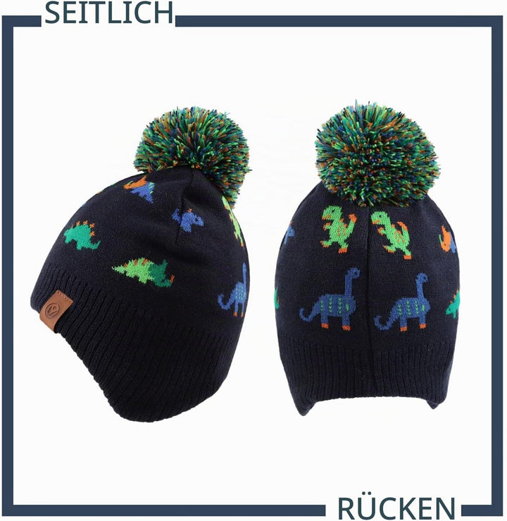 XIAOHAWANG Baby Strickmütze Winter Babymütze Junge Warme Kindermütze Junge Beanie Mütze Dicke Winter