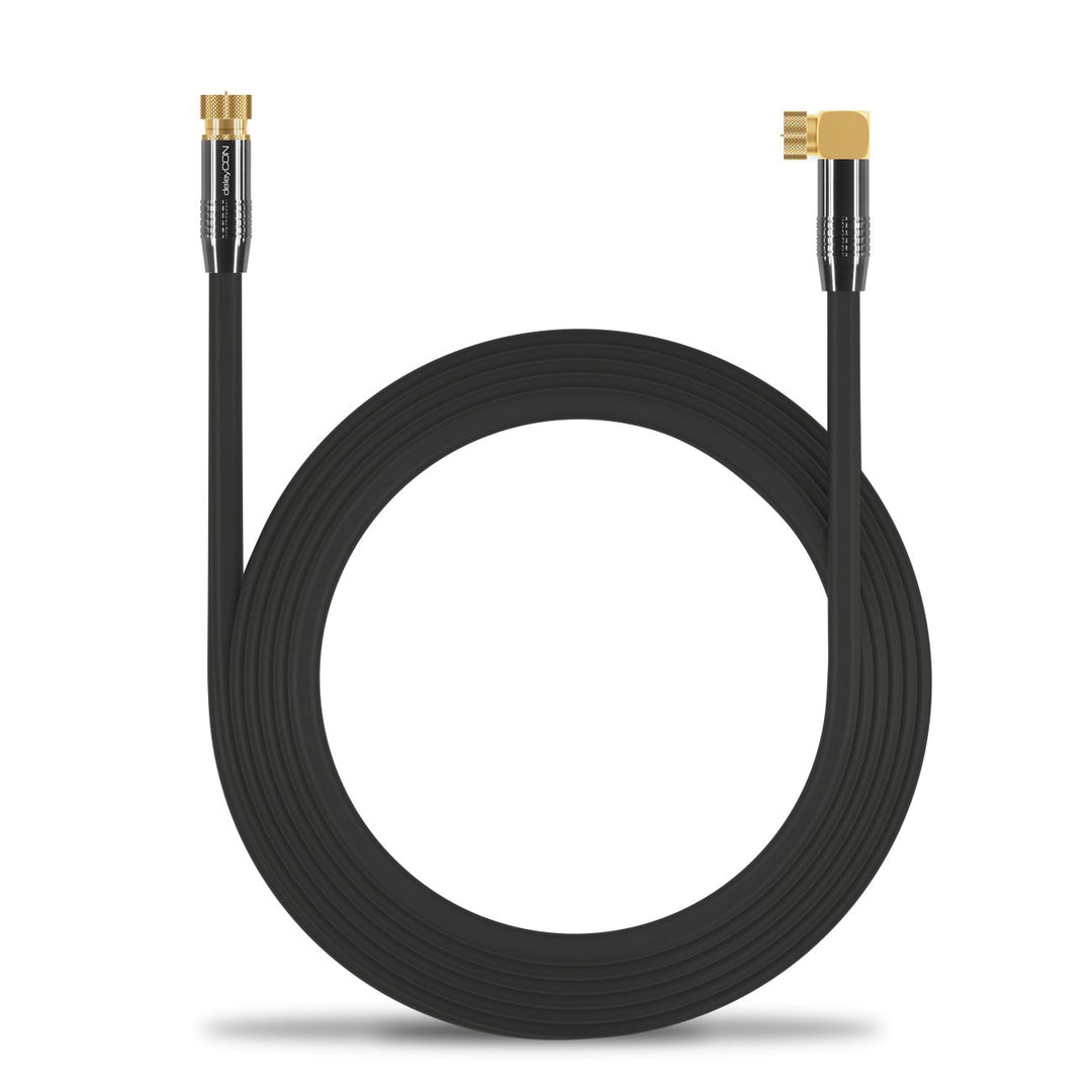 deleyCON 10m SAT Antennenkabel Satellitenkabel Koaxialkabel - HDTV Full HD - F-Stecker 90° Grad Gewi