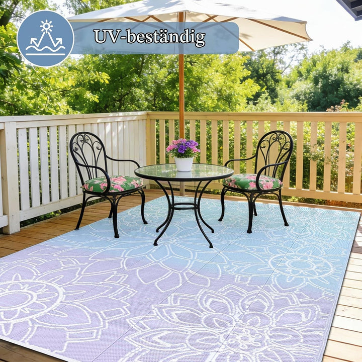 Wetterfest Wendbarer Outdoor Teppich (Bläulich-Violett, 180 x 270 cm) Bläulich-violett 180 x 270 cm,