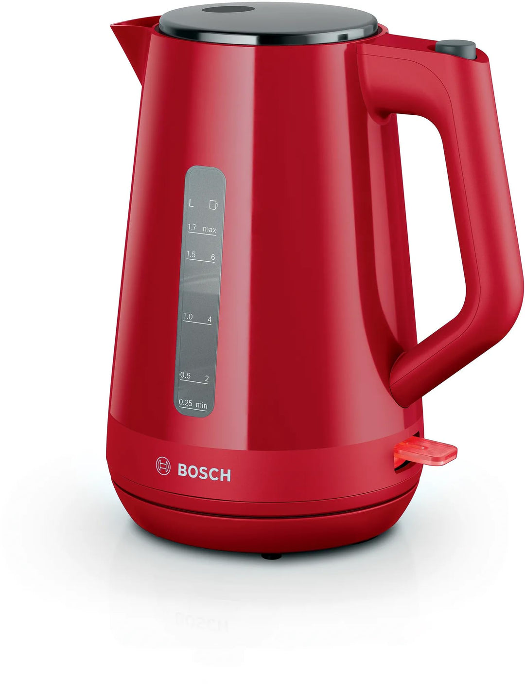 BOSCH Wasserkocher TWK1M124, Rot, Kunststoff, 2400 W, 1,7 l
