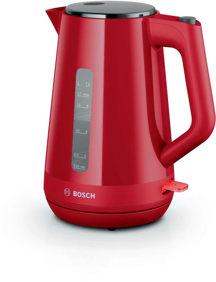 BOSCH Wasserkocher TWK1M124, Rot, Kunststoff, 2400 W, 1,7 l