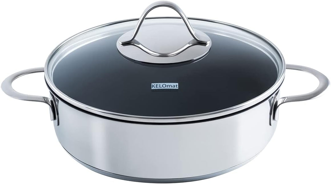 Kelomat, 3544-383, Schmorpfanne 24cm m.Deckel KM PERFEKT, LBH 31,5x25x7,2cm, Gew. 2,2kg