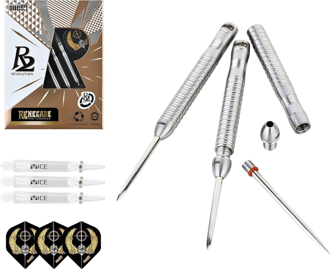 ONE80 Steel Darts R2 Revolution R2 Interchange Re-negade 2,35 mm Point VHD Steeltip Dart Steeldart m