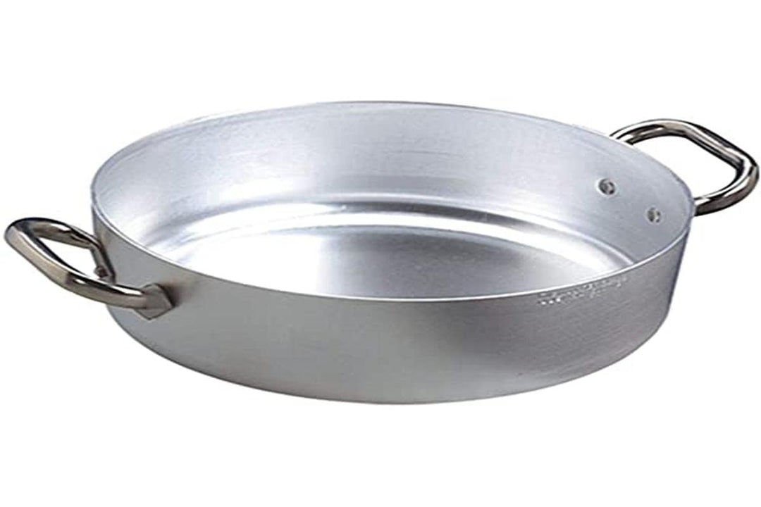 Pentole Agnelli ALMA10660 Professionelle Aluminiumpfannen 3 mm, niedriger Auflauf mit 2 Griffen, 60
