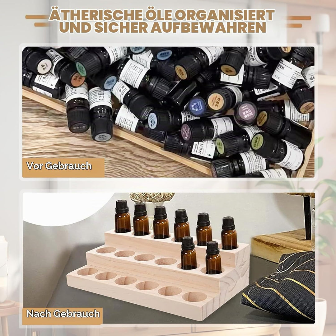 3-Lagen mit 18 Loch Hölzern für Ätherisches Öl Display Ständer, Aromatherapie Öle Organizer Ätherisc