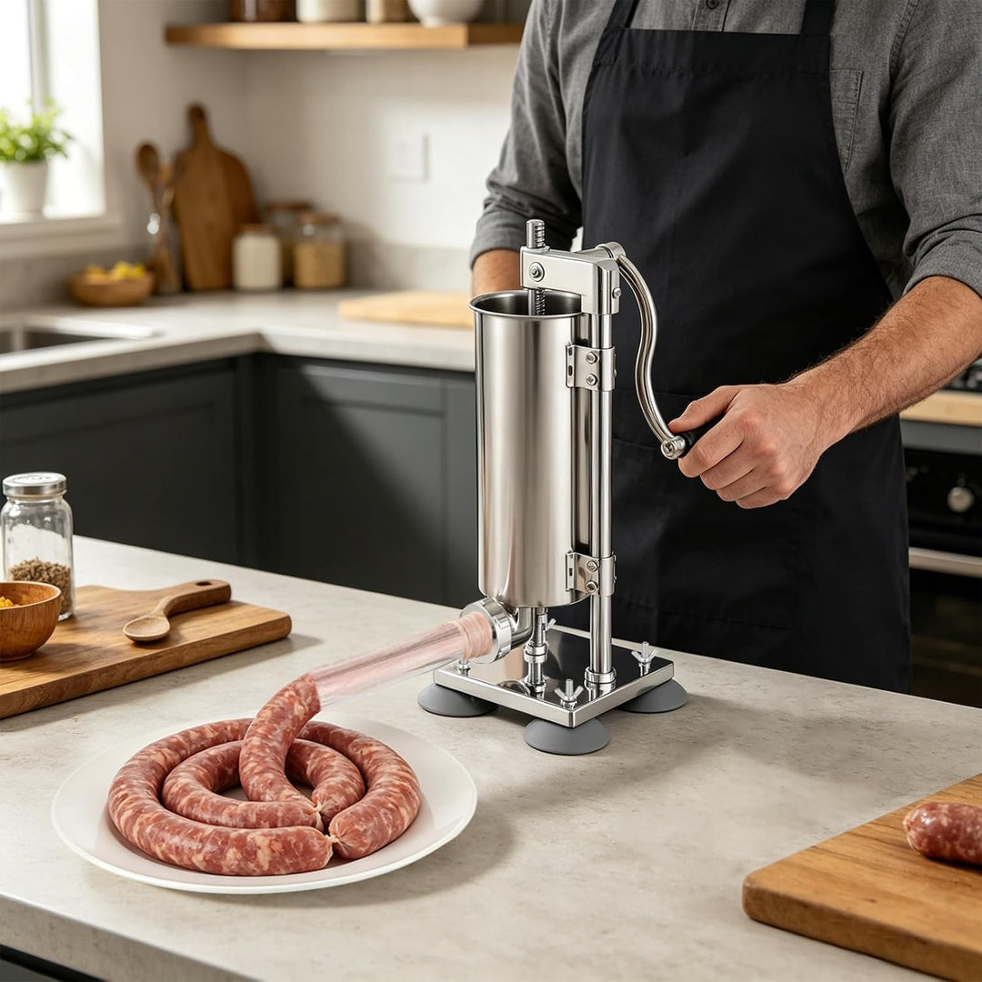 3L Manueller Wurstfüller, Edelstahl vertikale Wurstmaschine | Fleischfüllung Küche Machine Verpackt
