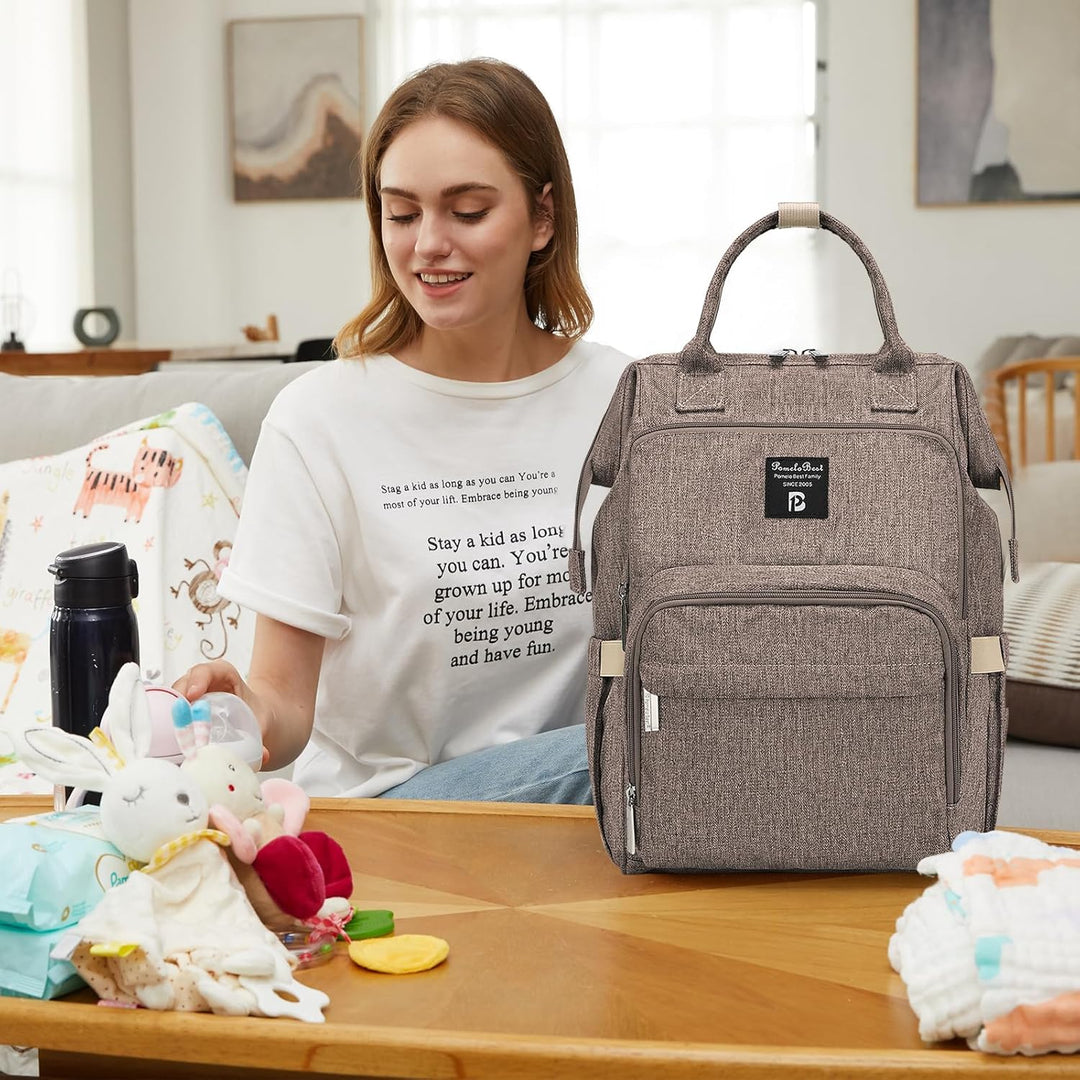 Pomelo Best Baby Wickelrucksack stylische Wickeltasche Rucksack mit Wickelunterlage multifunktional