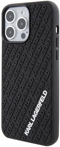 KARL LAGERFELD KLHCP15X3DMKRLK Hülle für iPhone 15 Pro Max 6.7" Schwarz hardcase 3D Rubber Multi Log
