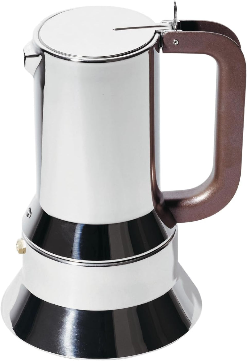 Alessi 9090/M Design Espressomachine aus Edelstahl, 10 Tassen 20.8 x 15.5 x 14