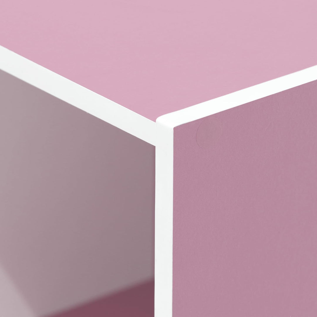 Furinno offenes Bücherregal mit 3 Fächern, holz, Weiss/Rosa, 30.5 x 23.6 x 80 cm 3 Fächer Weiss/Pink