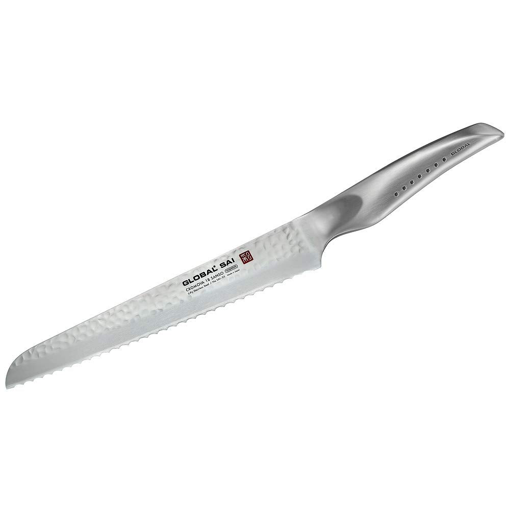 Global Sai SAI05 Brotmesser (SAI-05), 23 cm 9" Silber, 9" Silber
