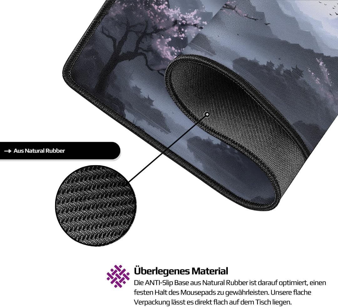 Nyfter - Premium Sakura V3 Gaming Mousepad XXL Mousepad Nyfpad XXL 00x500mm Mousepad wellenfrei mit