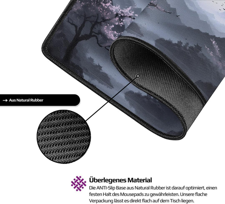 Nyfter - Premium Sakura V3 Gaming Mousepad XXL Mousepad Nyfpad XXL 00x500mm Mousepad wellenfrei mit