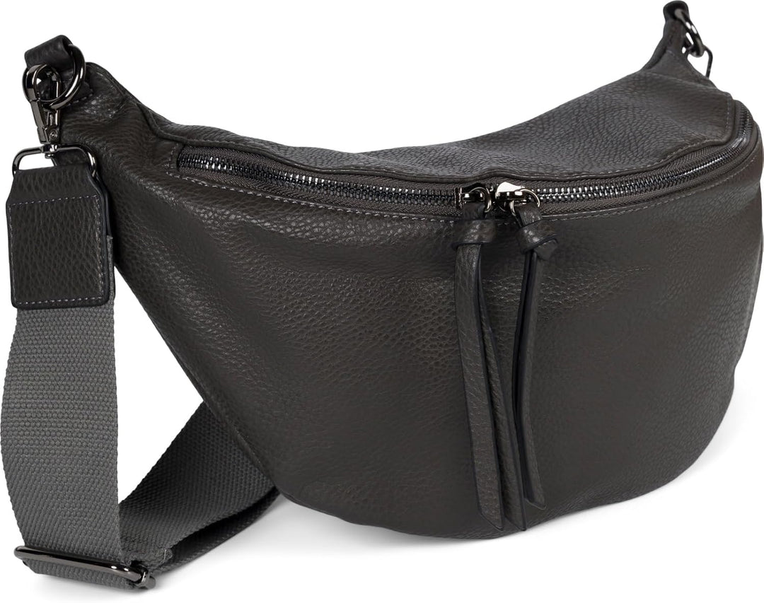 styleBREAKER Damen Halbmond Crossbody Schultertasche, abnehmbarer verstellbarer Schultergurt, Einfar