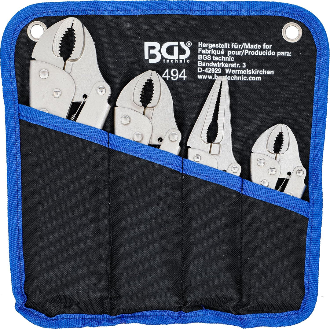 BGS 494 | Gripzangen-Satz | 4-tlg. | Gripzange 140 / 185 / 220 mm | Langbeck-Gripzange 175 mm | inkl