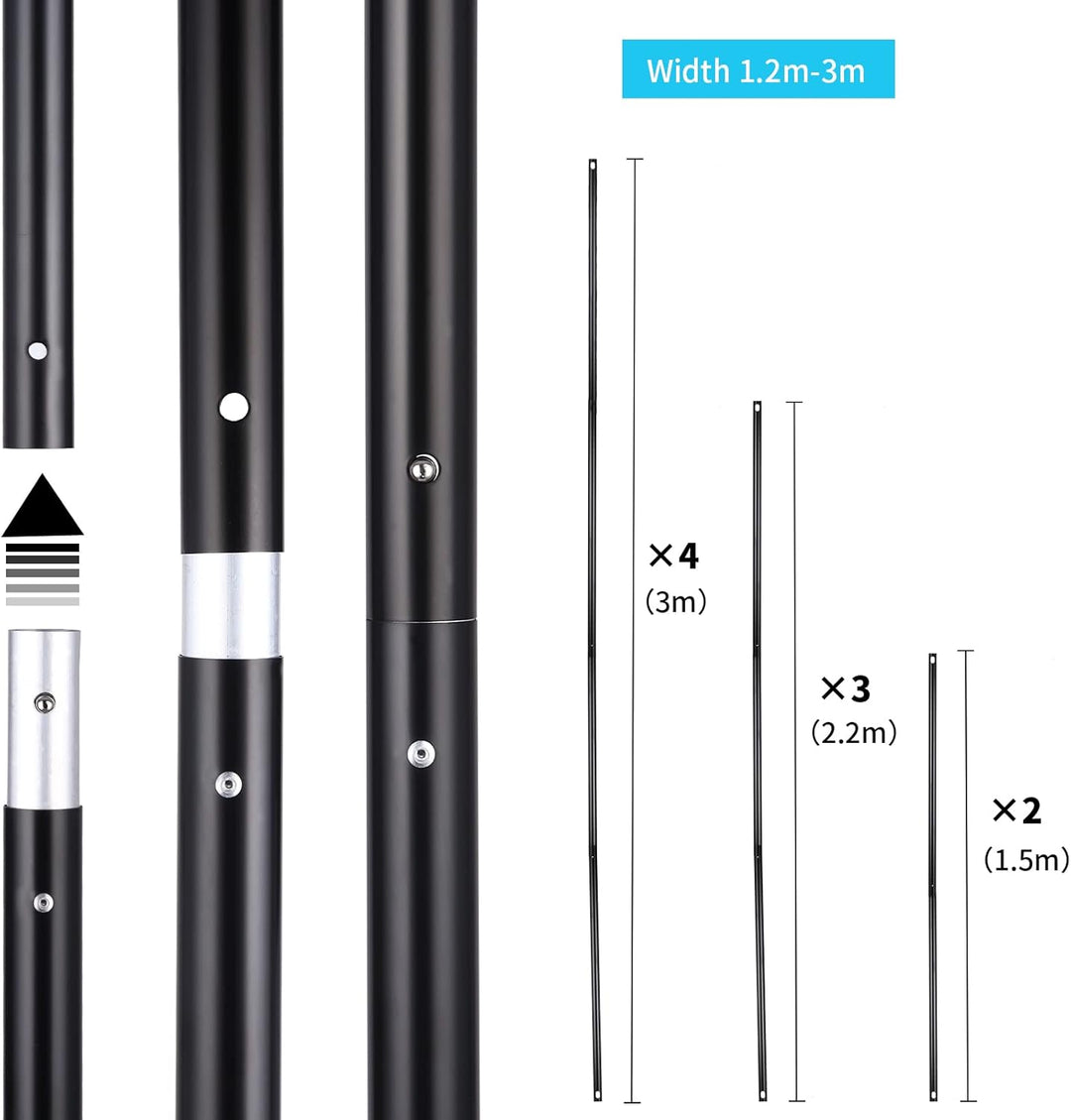UNIDEAL Hintergrund Ständer 2 x 3M, Verstellbarer Hintergrund Stützsystem Satz, greenscreen ständer,