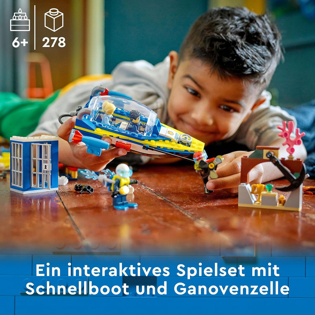 LEGO 60355 City Detektivmissionen Der Wasserpolizei, Interaktives Abenteuer-Spielset Mit Boot Und 4