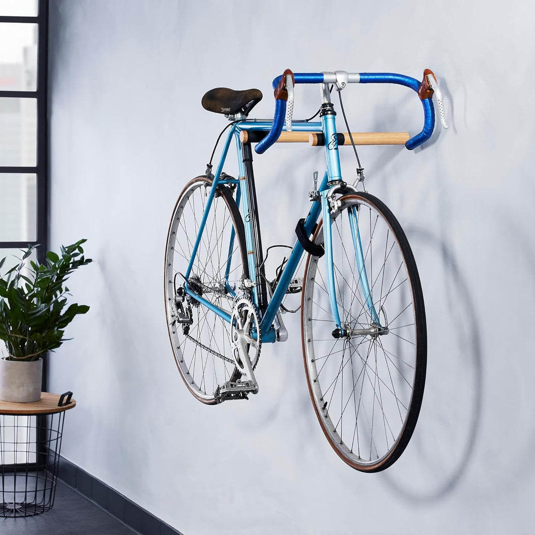 Borgen Fahrrad Wandhalterung Holz mit 20 kg Tragkraft - stabile Fahrradhalterung Wand für Rennrad, M