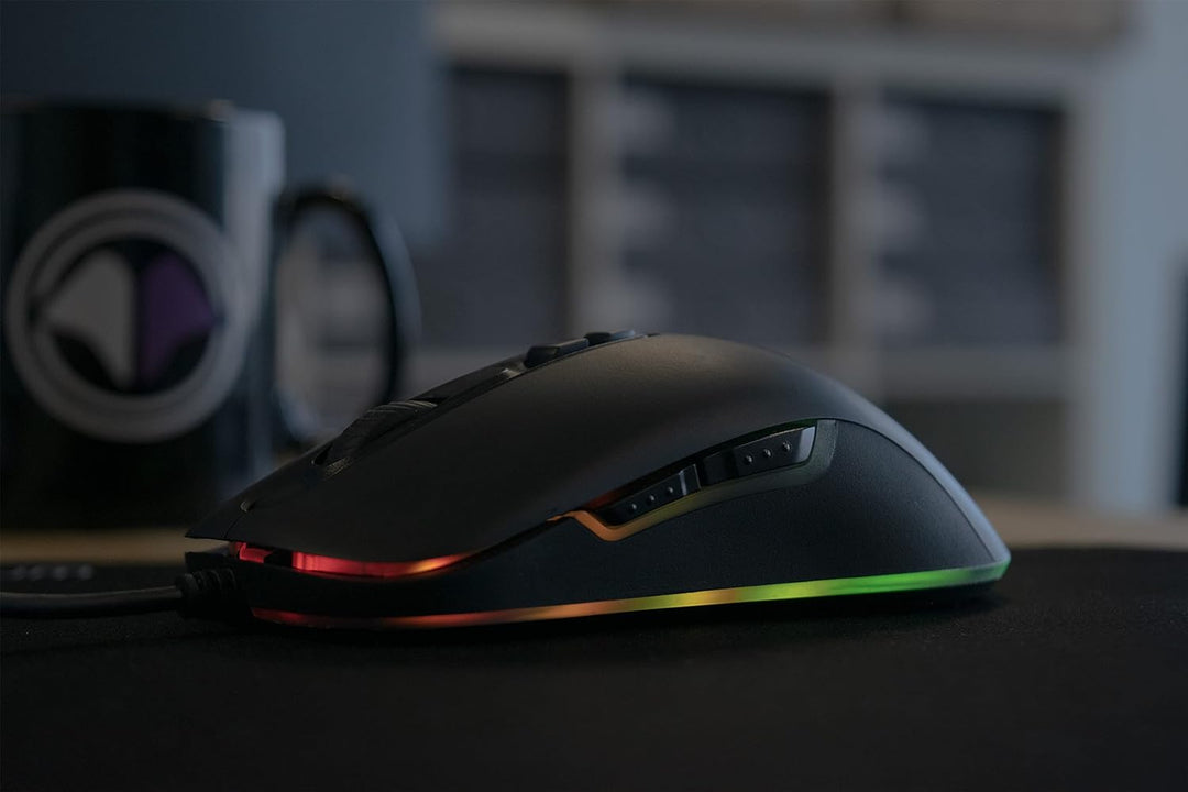 MILLENIUM Gaming Maus in Schwarz mit RGB LED - High Performance USB Gaming Mouse für Hobby-Gamer und