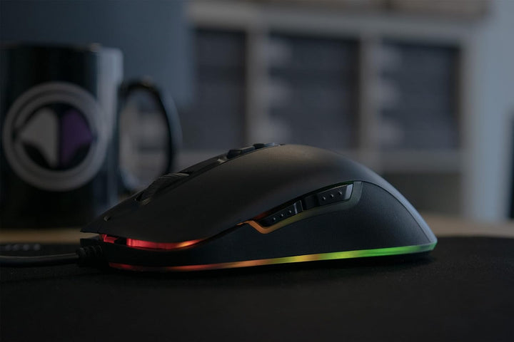 MILLENIUM Gaming Maus in Schwarz mit RGB LED - High Performance USB Gaming Mouse für Hobby-Gamer und