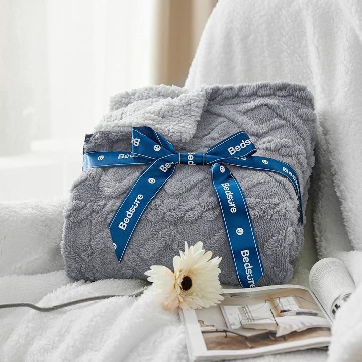 BEDSURE Kuscheldecke 220x240 Decke Sofa - Wohndecke Strickdecke Grosse, Sofadecke Doppelgesicht Extr